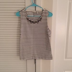 J Crew embellished neckline tank top